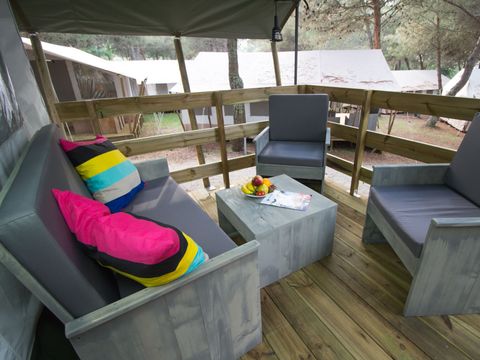 Tente en toile et en bois 5 personnes - Lanterna - Tente safari de luxe (6P)