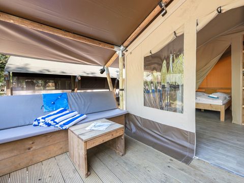 Tente en toile et en bois 5 personnes - Lanterna - Tente Safari Lodge + air conditionné (5P)
