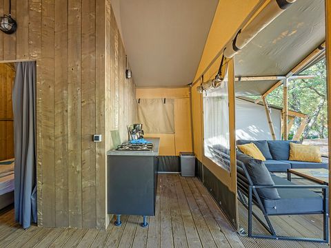 Tente en toile et en bois 5 personnes - Lanterna - Tente Safari Lodge + air conditionné (6P)
