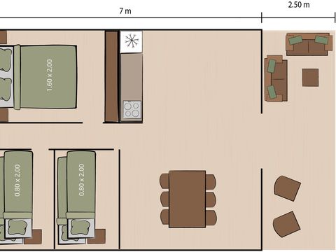 Tente en toile et en bois 5 personnes - Lanterna - Tente Safari Lodge + air conditionné (6P)