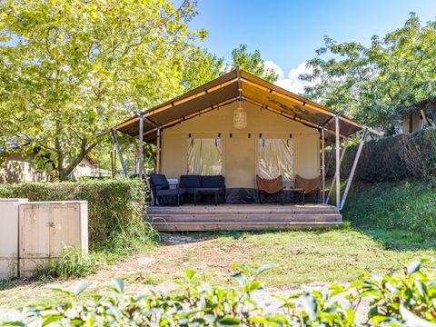 Tente en toile et en bois 5 personnes - Lanterna - Tente Safari Lodge + air conditionné (6P)