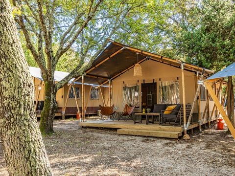 TENTE TOILE ET BOIS 5 personnes - Lanterna - Tente Safari Lodge + air conditionné (6P)