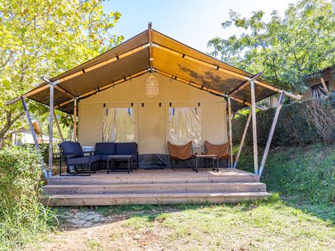 Tente en toile et en bois 5 personnes - Lanterna - Tente Safari Lodge + air conditionné (6P)
