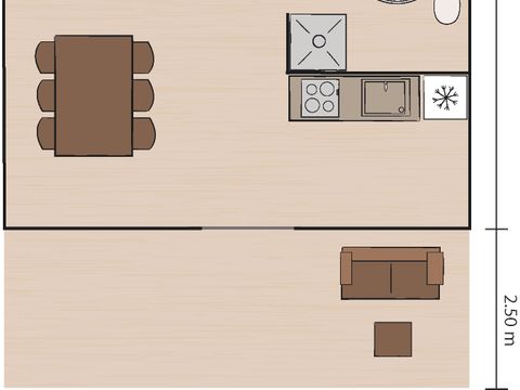 TENTE TOILE ET BOIS 5 personnes - Tente safari Sorella + sanitaires + climatisation (6P)