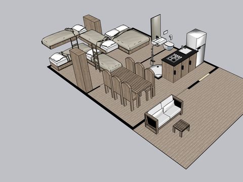 TENTE TOILE ET BOIS 5 personnes - Tente safari Sorella + sanitaires + climatisation (6P)