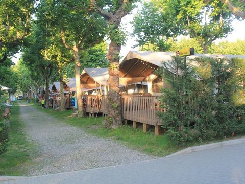 TENTE TOILE ET BOIS 5 personnes - Tente safari Sorella + sanitaires + climatisation (6P)