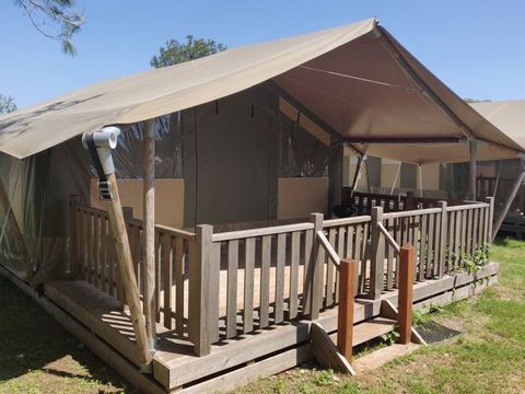 Tente en toile et en bois 5 personnes - Lanterna - Tente Safari Relax