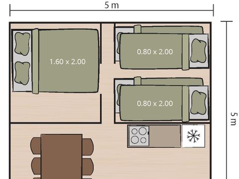TENTE TOILE ET BOIS 5 personnes - Lanterna - Tente Safari Relax