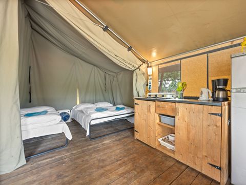 Tente en toile et en bois 5 personnes - Lanterna - Tente safari Harmony