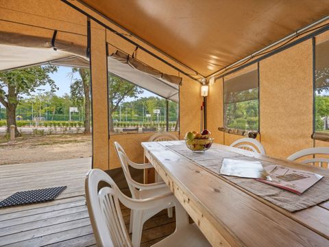 Tente en toile et en bois 5 personnes - Lanterna - Tente safari Harmony