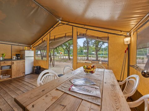 Tente en toile et en bois 5 personnes - Lanterna - Tente safari Harmony