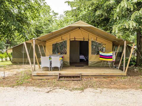Tente en toile et en bois 5 personnes - Lanterna - Tente safari Harmony
