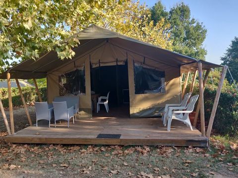 Tente en toile et en bois 5 personnes - Lanterna - Tente safari Harmony