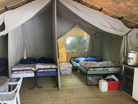 Tente en toile et en bois 5 personnes - Lanterna - Tente safari Harmony