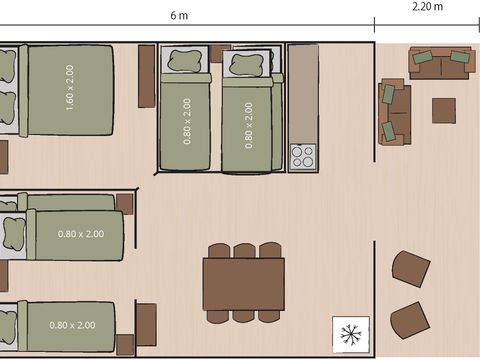 Tente en toile et en bois 5 personnes - Safari tent Lodge