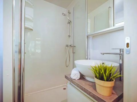 MOBILHOME 6 personnes - Mobile home 6 personnes - Comfort Plus 3 chambres et 2 salles de bain Salon