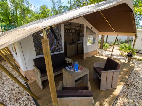 TENTE TOILE ET BOIS 4 personnes - Bijela Uvala - Tente safari + sanitaires