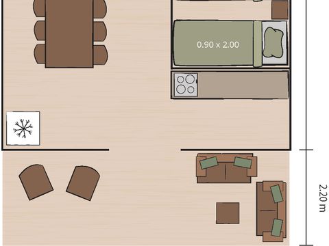 TENTE TOILE ET BOIS 4 personnes - Bijela Uvala - Tente Safari Lodge + air conditionné (6P)