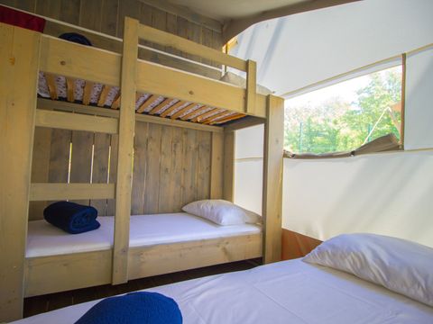 TENTE TOILE ET BOIS 4 personnes - Bijela Uvala - Tente safari + sanitaires + climatisation (5P)