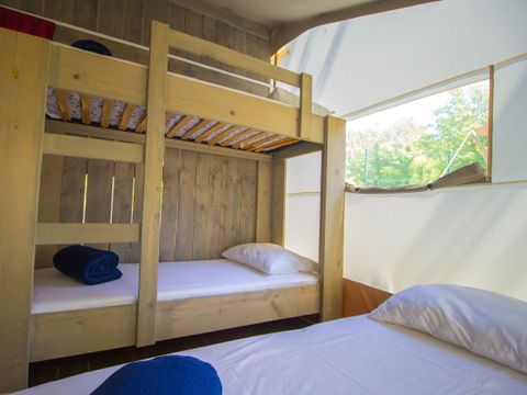 TENTE TOILE ET BOIS 4 personnes - Bijela Uvala - Tente safari + sanitaires + climatisation (5P)