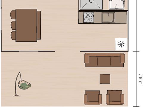 TENTE TOILE ET BOIS 4 personnes - Bijela Uvala - Tente Safari + sanitaires + air conditionné (6P)