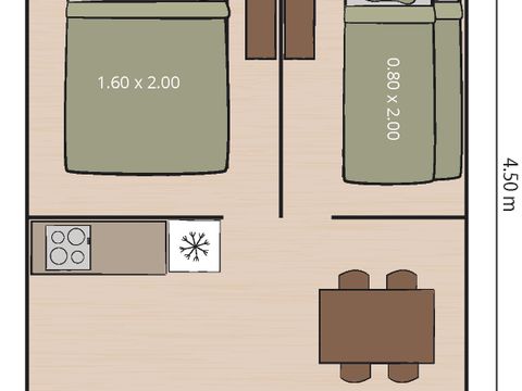 TENTE TOILE ET BOIS 4 personnes - Bijela Uvala - Tente safari Bella Vista + air conditionné (4P)