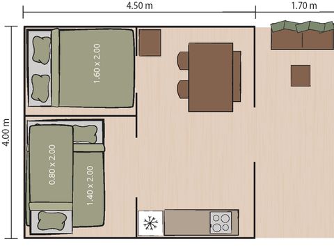 TENTE TOILE ET BOIS 4 personnes - Bijela Uvala - Tente Safari Cozy