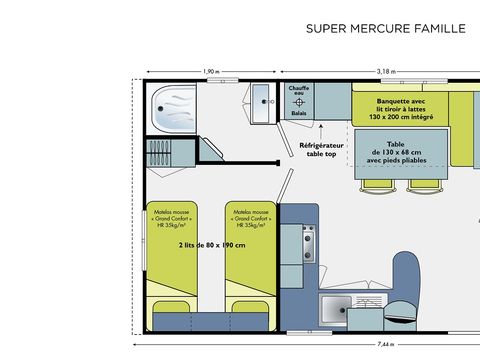 MOBILHOME 6 personnes - Mobil-home Standard 27m² 2 ch (2005/2013) 4/6 pers