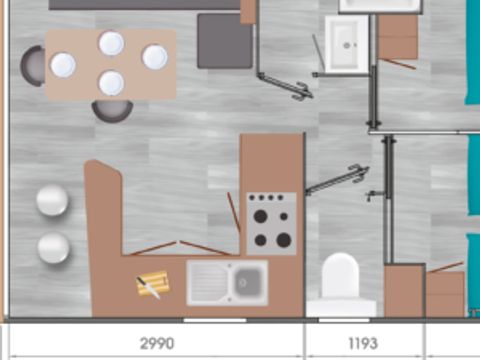 MOBILHOME 4 personnes - Mobil-home Premium 27m² 2ch (2017) 4 pers