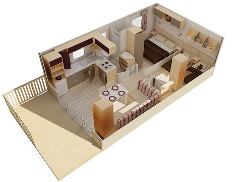 MOBILHOME 4 personnes - Mobil-home Confort 27m² 2 ch (2015) 4 pers