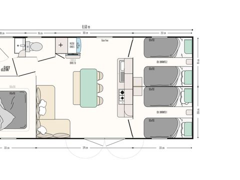 MOBILHOME 6 personnes - Mobil-Home Confort 33m² 3ch (2023) 6 pers