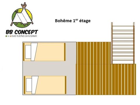 BUNGALOW 4 personnes - Bungalow "Bohème" 20m² (2026) 4 pers