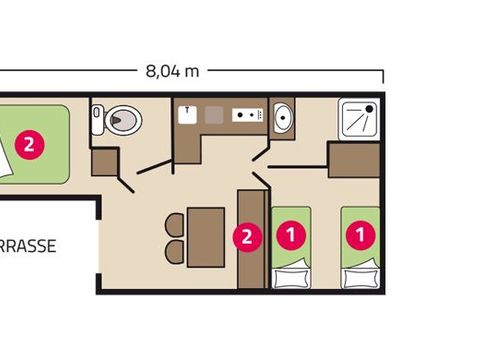 MOBILHOME 6 personnes - Loggia Eco - 2 chambres - TV