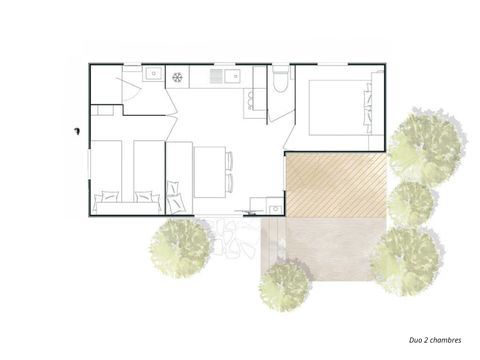 MOBILHOME 4 personnes - DUO 2 chambres 23 m²