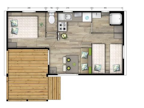 MOBILHOME 4 personnes - DUO 2 chambres 23 m²