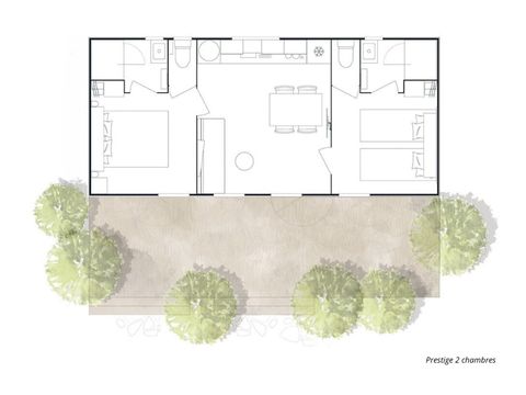 MOBILHOME 4 personnes - 2 chambres Prestige 33m² 4 pers.