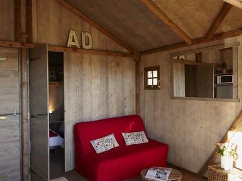 TENTE TOILE ET BOIS 4 personnes - Cabane Lodge Bois sur pilotis Standard 38m² (2 chambres) dont terrasse couverte de 8m² 4 pers.