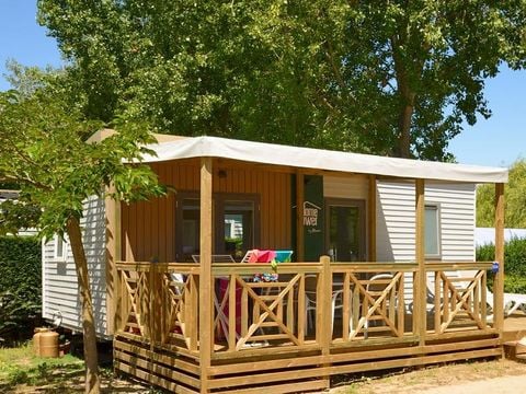 MOBILHOME 4 personnes - Mobil-home Confort 29m² (2ch-4pers) + terrasse + TV + LV + Clim 4 pers