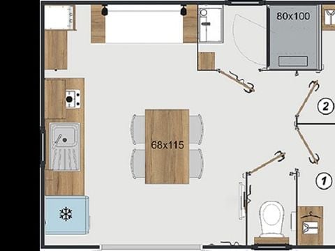MOBILHOME 4 personnes - CABANE 2ch 4 Pers