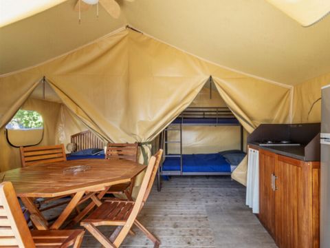 Tente en toile et en bois 5 personnes - CONFORT 2ch 5P sans sanitaires