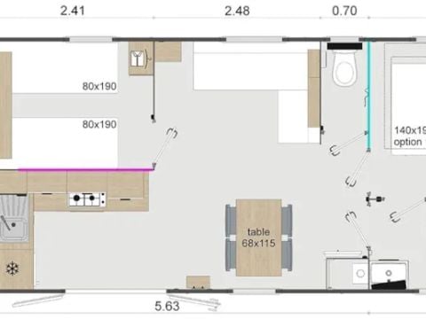 MOBILHOME 4 personnes - HIBISCUS
