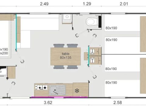 Mobilhome 6 personnes - CEDRE