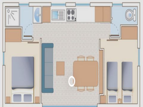Mobilhome 4 personnes - Lodge Cerisier 2 chambres