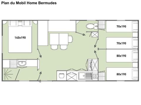 MOBILHOME 6 personnes - BERMUDES 06