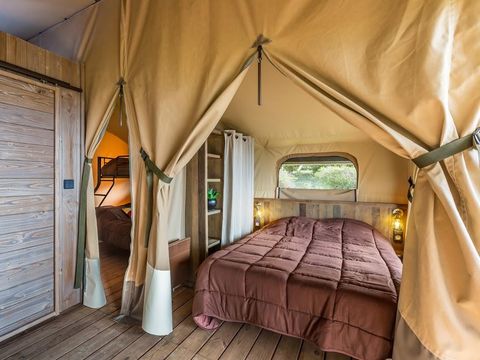 Tente en toile et en bois 5 personnes - Lodge sur pilotis Confort River View