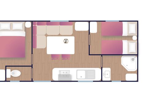 Mobilhome 4 personnes - Mobil-home confort TATIANA - 23m² (2 chambres)