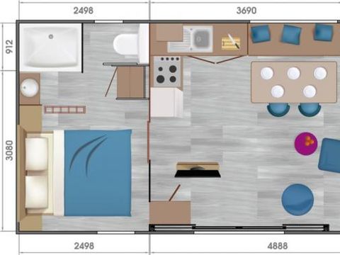 MOBILHOME 6 personnes - Premium Luxe  40m² (2ch-4/6 pers.)