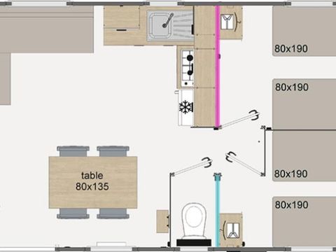 MOBILHOME 6 personnes - Grand Confort - 3 chambres