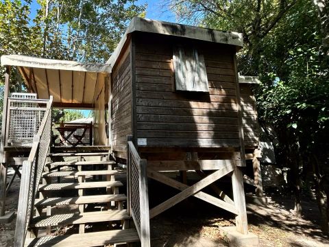 TENTE TOILE ET BOIS 5 personnes - Caba'nature 3 Pièces 5 Personnes