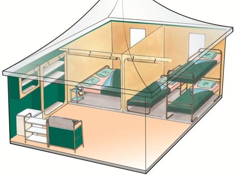 BUNGALOW TOILÉ 4 personnes - ESPACE sans sanitaires